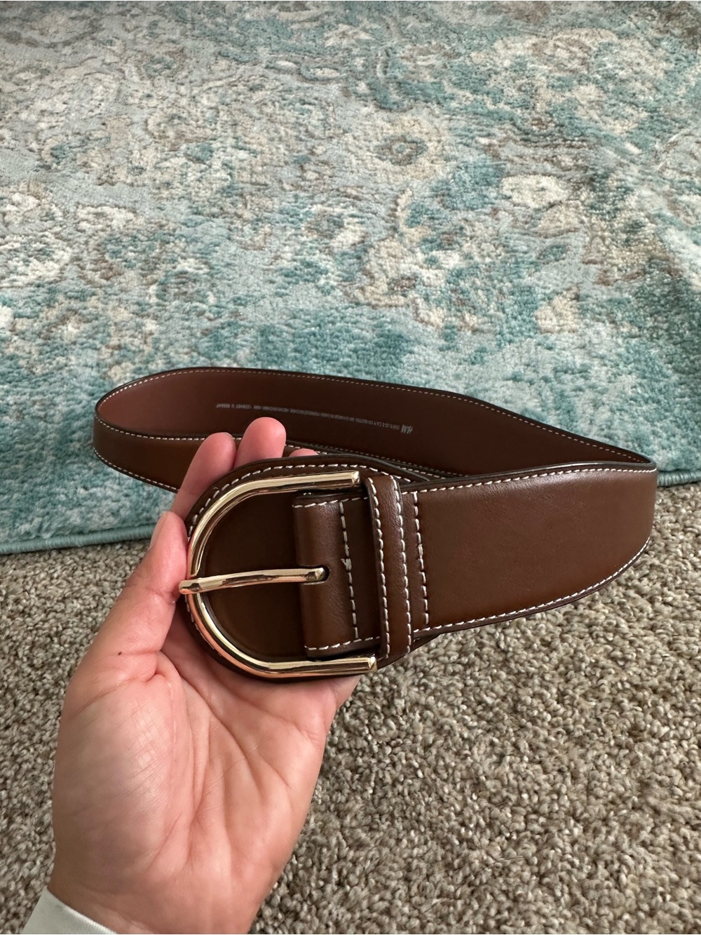Classic Brown waist Belt with Gold Buckle